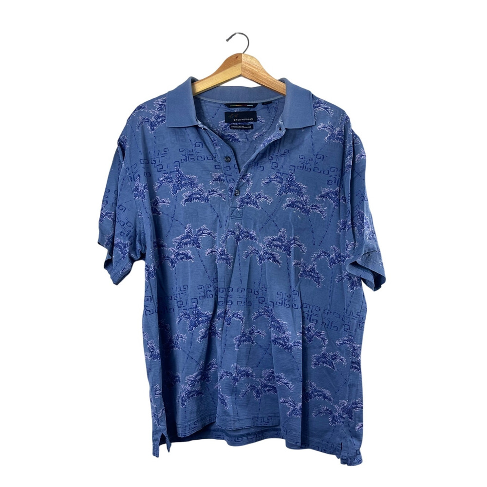 Men's Greg Norman Blue Polo Shirt M